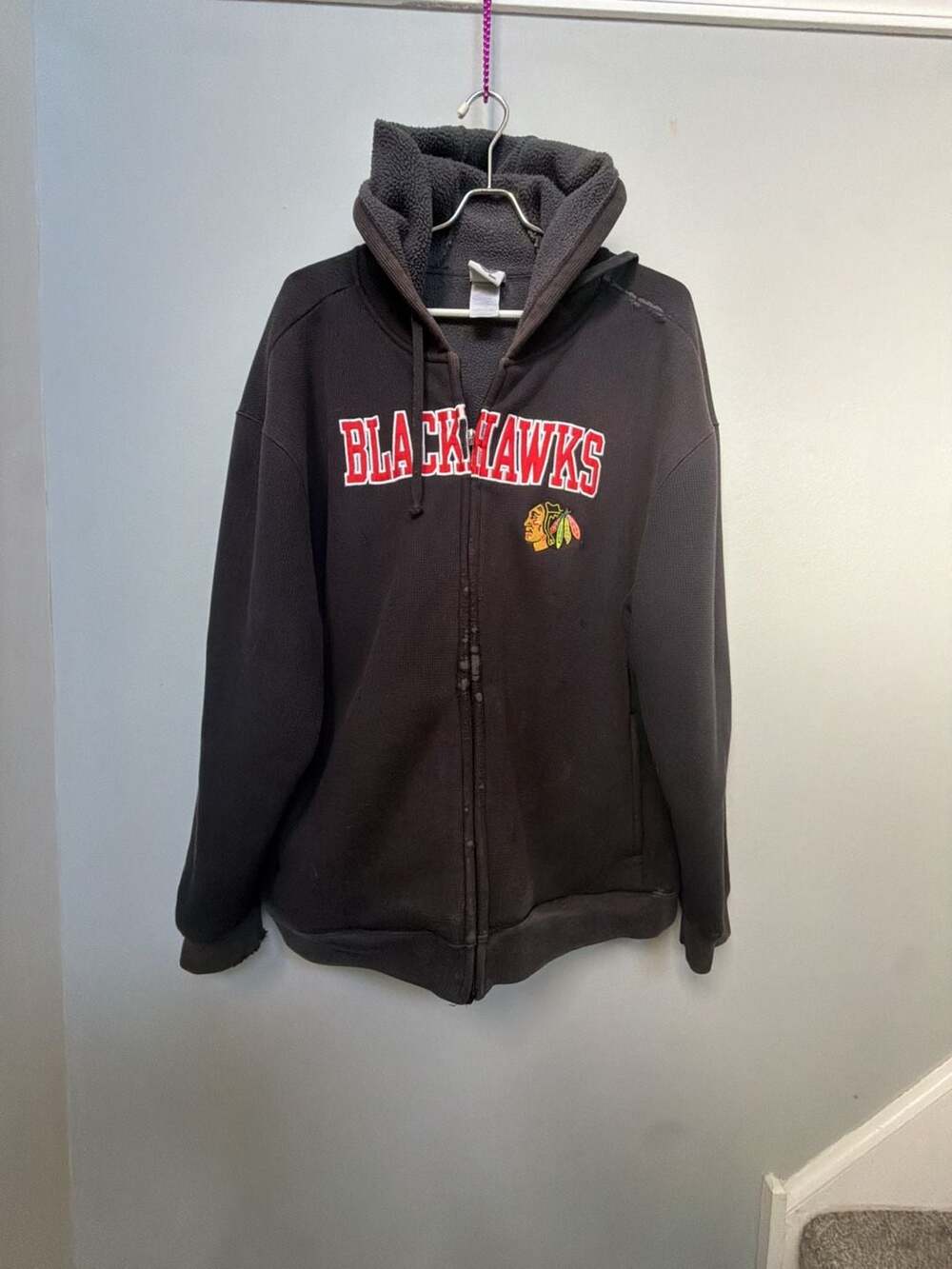 NHL Chicago Blackhawks Full Zip Hoodie Black